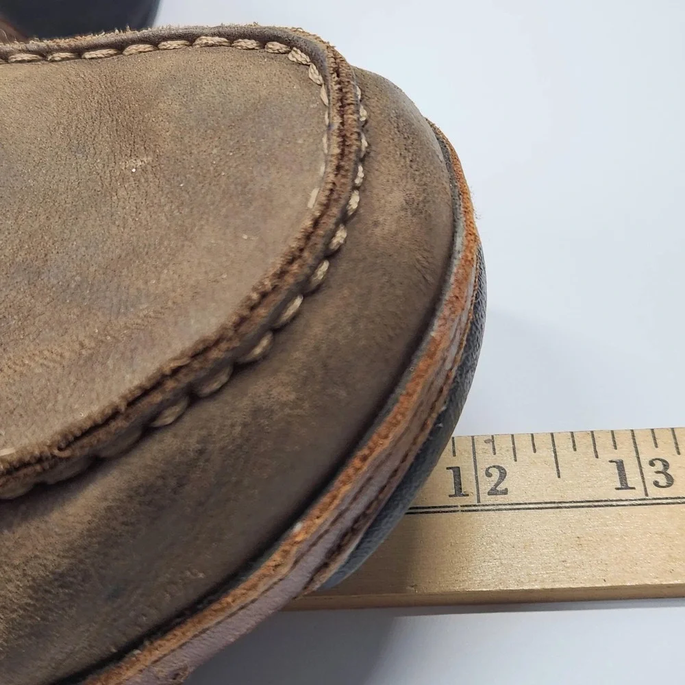 OluKai Ohana Lace Up Nubuck Shoes Mens Size 11.5 Brown Leather Moccasins Comfort